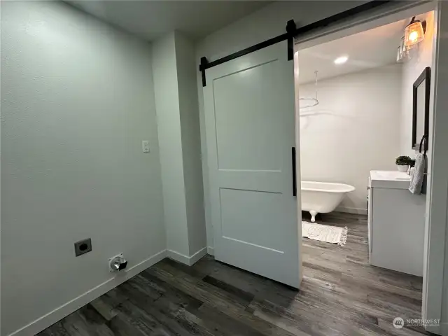 View of Bathroom from Laundry Area