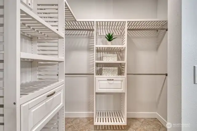 The primary walk-in closet.