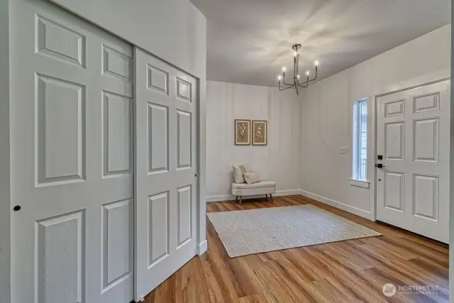 The home features a large entry for greeting guests.