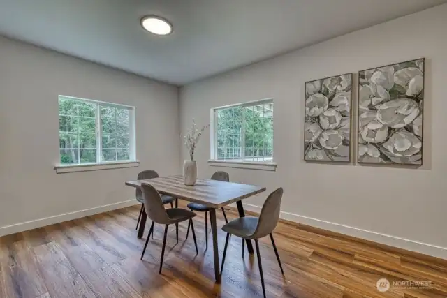The dining area will allow the largest of dining room sets.
