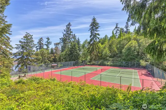 The Kala Point gated community has several tennis and pickleball courts, a clubhouse with swimming pool, activities, walking trails and the stunningly gorgeous private beach and dock!
