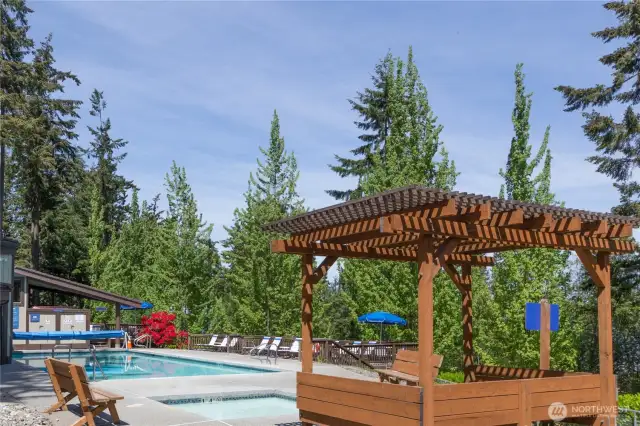 A glimpse of the indoor/outdoor swimming pool at the Kala Point Clubhouse.