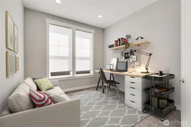 Virtually Staged Downstairs office