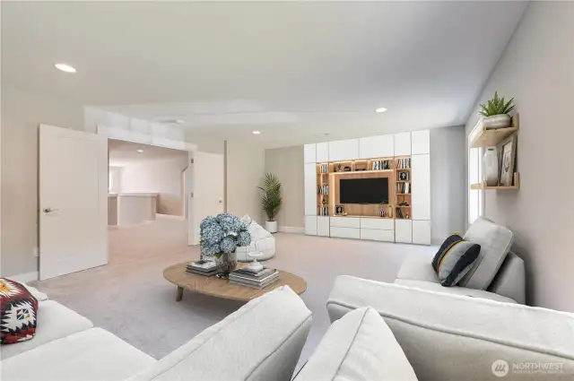 upstairs family room staged