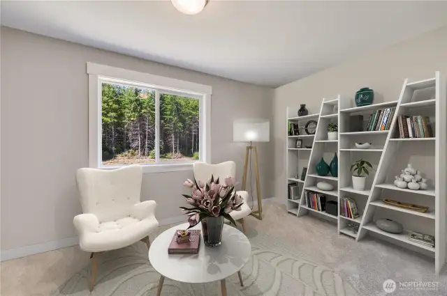 Virtually Staged primary bedroom sitting room