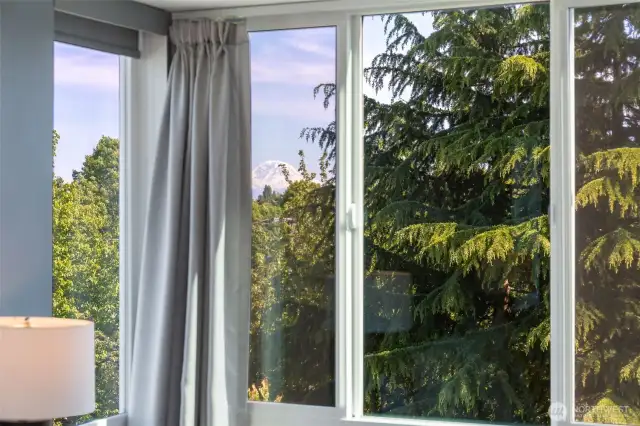 Intentionally designed end-unit that minimized shared walls and sightlines, this home provides a rare sense of quiet and retreat.  Mountain views from the primary suite!