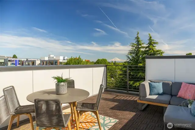 Your own private rooftop deck.  Mount Rainier is a showstopper!