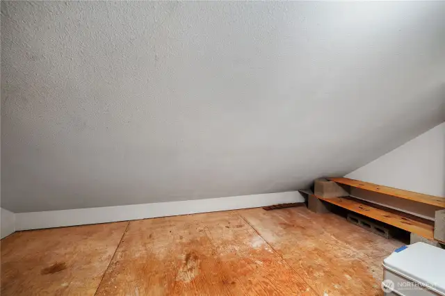 Storage space in attic.