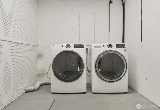 washer and dryer in garage