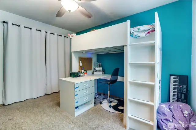 Each bedroom upstairs has a good-sized closet for storage!