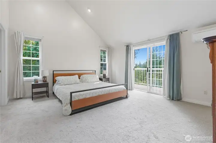 Primary bedroom with Balcony & Luxe 5 piece bathroom suite