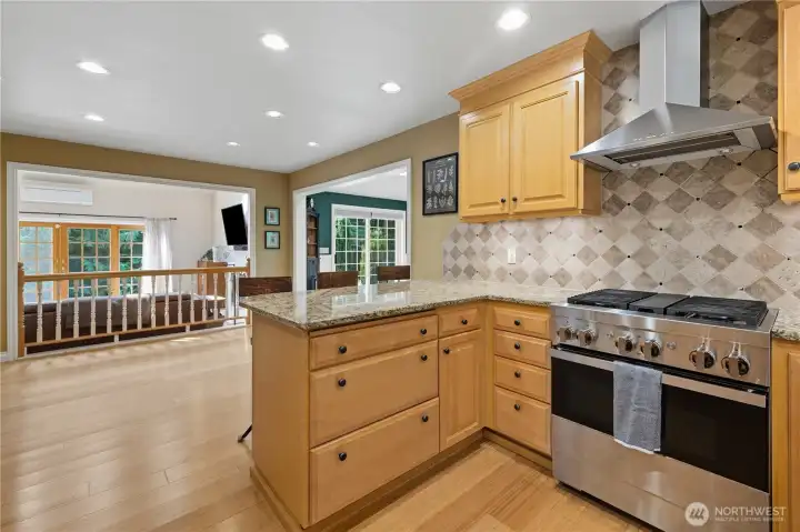 High end gas range and hood