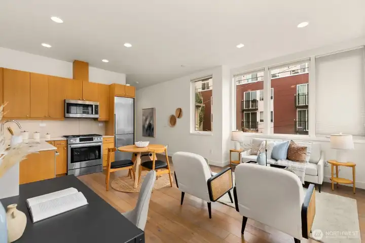 Open living/dining space