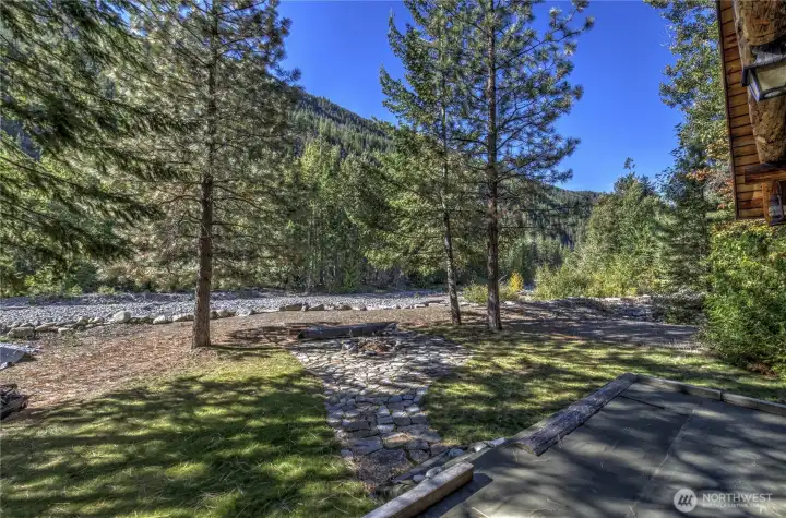Methow River just off the covered deck.