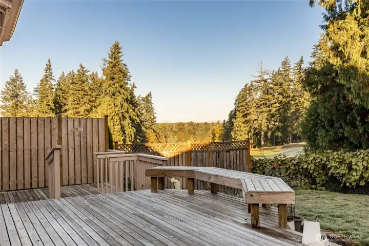 The back decks and backyard overlook the 11th green and 12th tee of the Auburn Golf Course