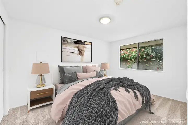 Both bedrooms accommodate larger beds.