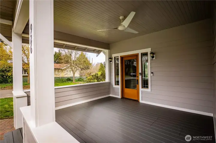 IT'S NOT POSSIBLE FOR ME TO LOVE THIS COVERED FRONT PORCH,,,ROOM FOR TABLE AND CHAIRS AND THE PERFECT SPOT TO DECORATE FOR ALL THE HOLIDAYS,,,,