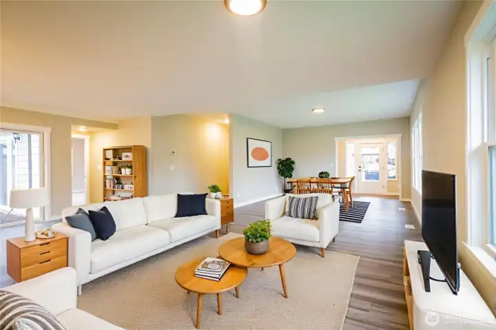 SO MANY WAYS TO SET UP THIS LIVING/DINING AREA....KITCHEN TO LEFT