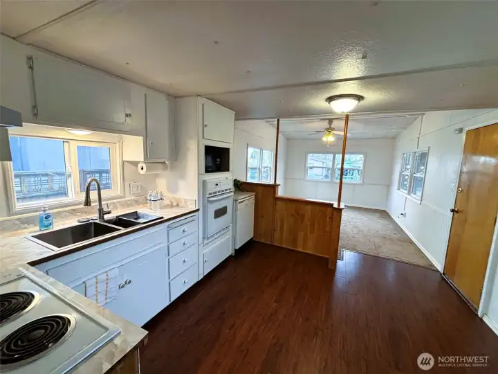 Kitchen is open to living room