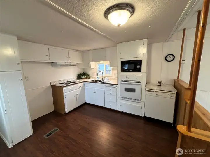 New sink, barely used oven. Microwave included.