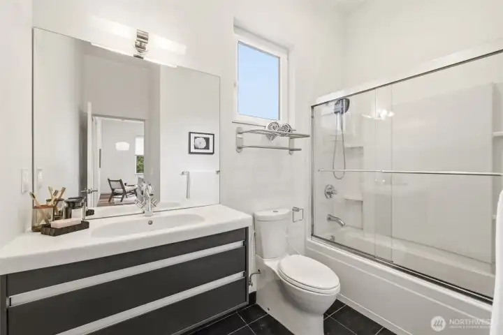 Beautifully finished shared bath on the second floor