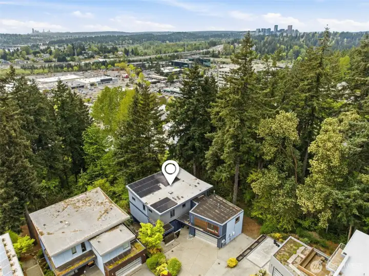 This home is equipped with solar panels.