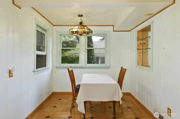 Dining area just off the kitchen