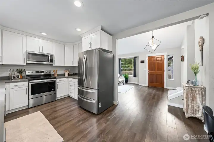 Stainless steel appliances stay with the home.
