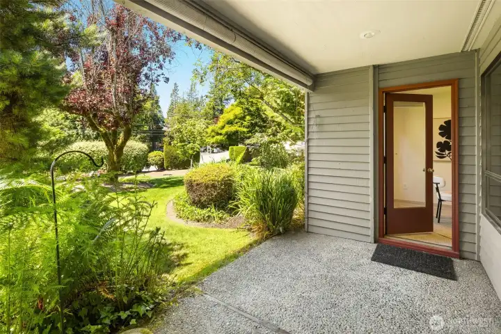 Step outside to the back patio Step outside to the back patio