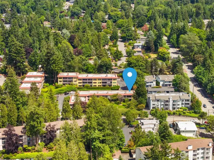 Aerial view of building Aerial view of building