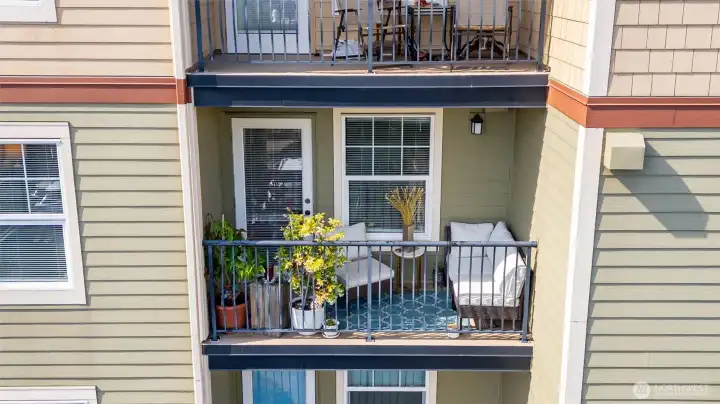 Cozy balcony w/ views of South hills and Chuckanut Mountains