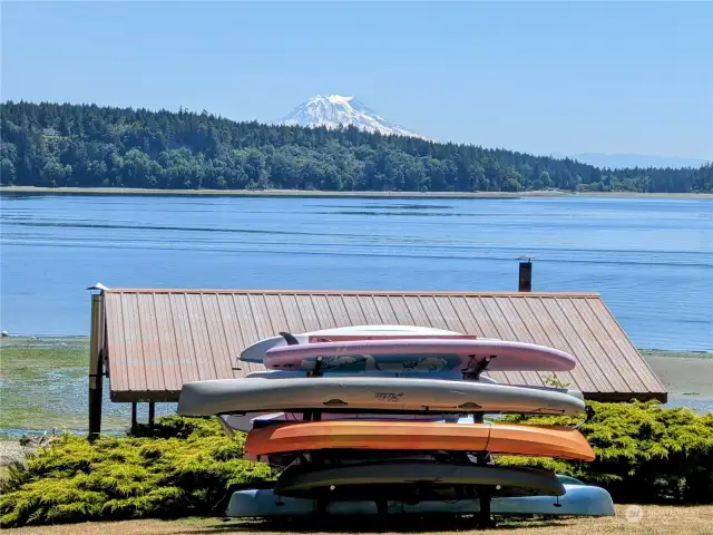 Cabana and kayak storage.