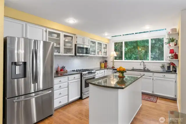 Inviting Kitchen with View of Park