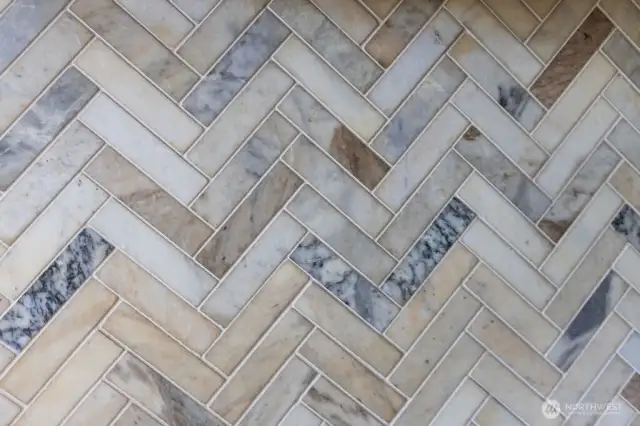 Newly tiled back splash in kitchen