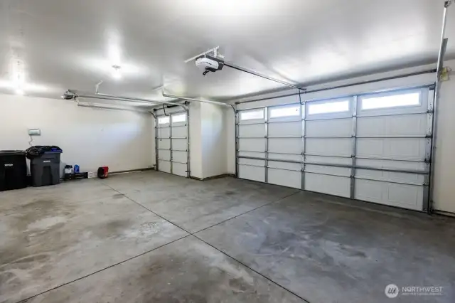 Interior of 3 car garage