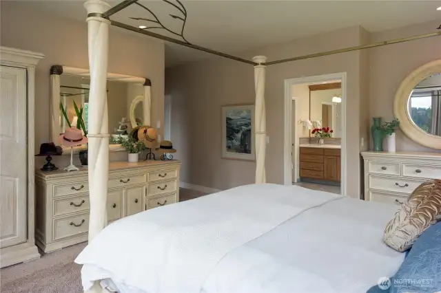 Ensuite bath off primary bedroom and oversized walk-in closet.