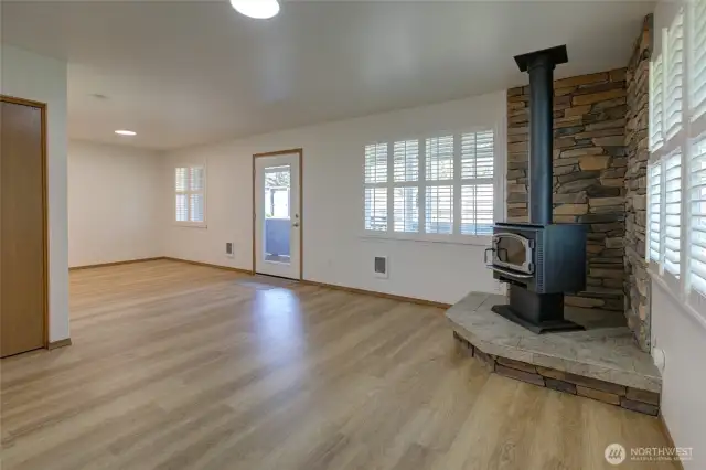 Living area looking onto dining space.