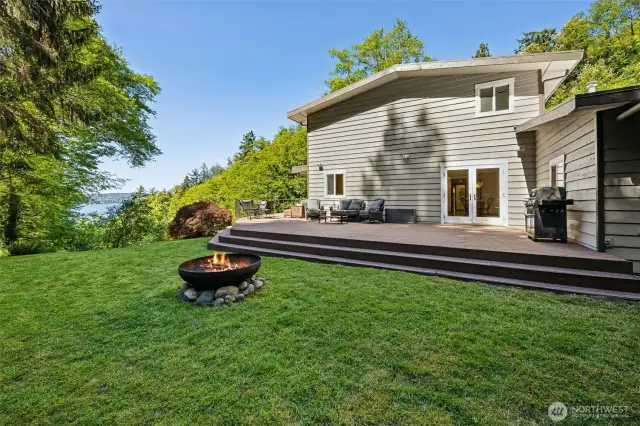 Firepit off of deck
