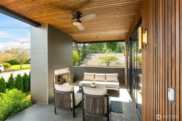 Gas fireplace to gather in nature.