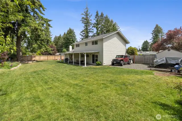 Incredibly spacious back yard, expansive shed for storage