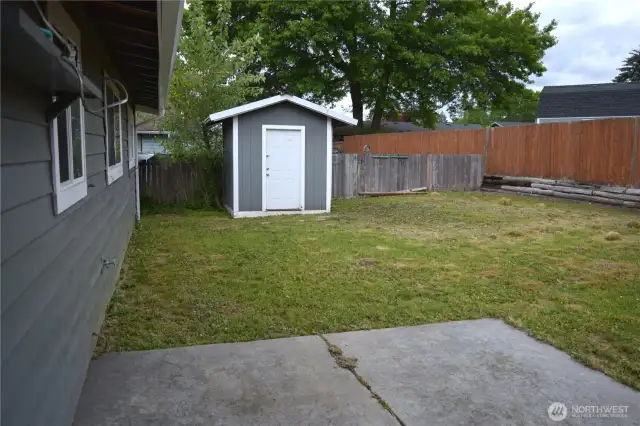 Matching storage shed