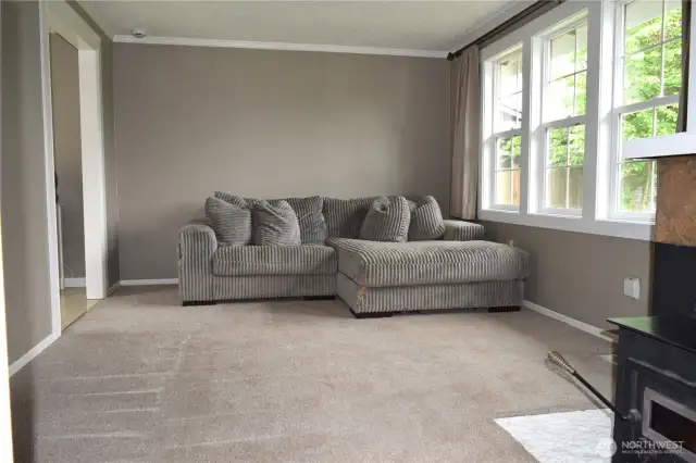 Newer carpet and plenty of light