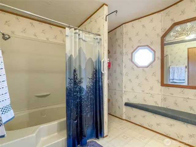 Primary bathroom with big soaker tub