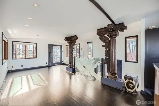 All the upper level flooring was just refinished. They are gorgeous....