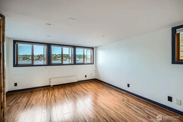 Bedroom one overlooks the open water...