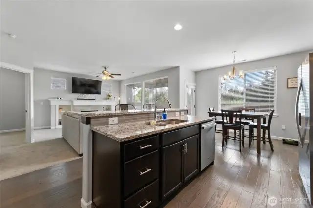 Kitchen with bar eating area
