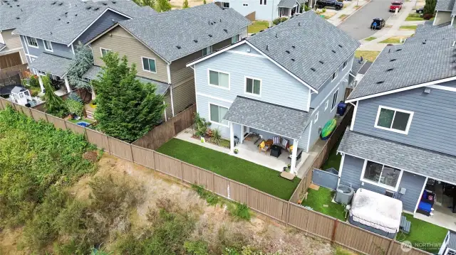 Home backs up to a green space