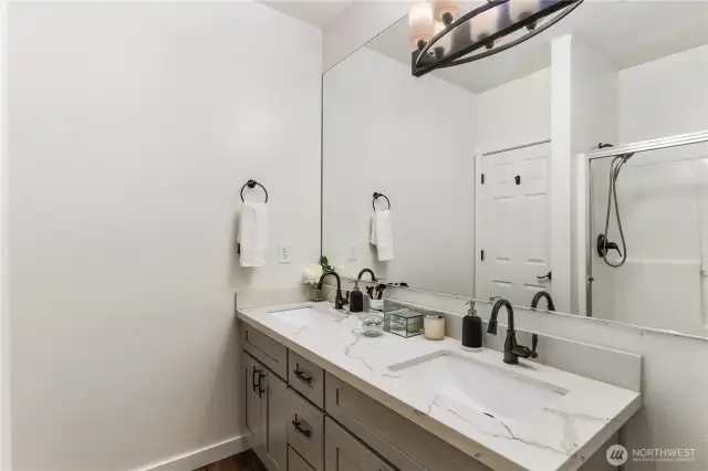 Primary bathroom connected directly to the primary bedroom.