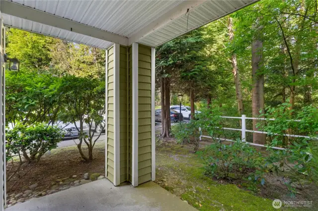 Enjoy green space directly behind you.