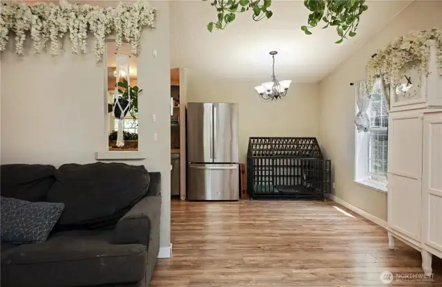 Dining room just off the living room
